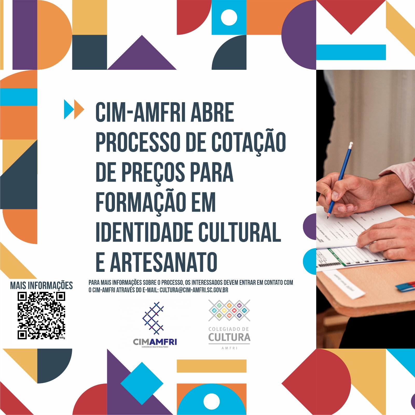 Read more about the article CIM-AMFRI abre processo de cotação de preços para formação em Identidade Cultural e Artesanato